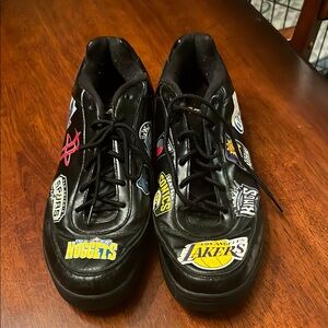 Reebok Black Leather NBA Western Conference Team Logo Sneakers Size13